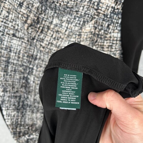 Lauren Ralph Lauren Crosshatch Jersey Sheath Dress Size 12 Neutral Office Ruched - Picture 8 of 13